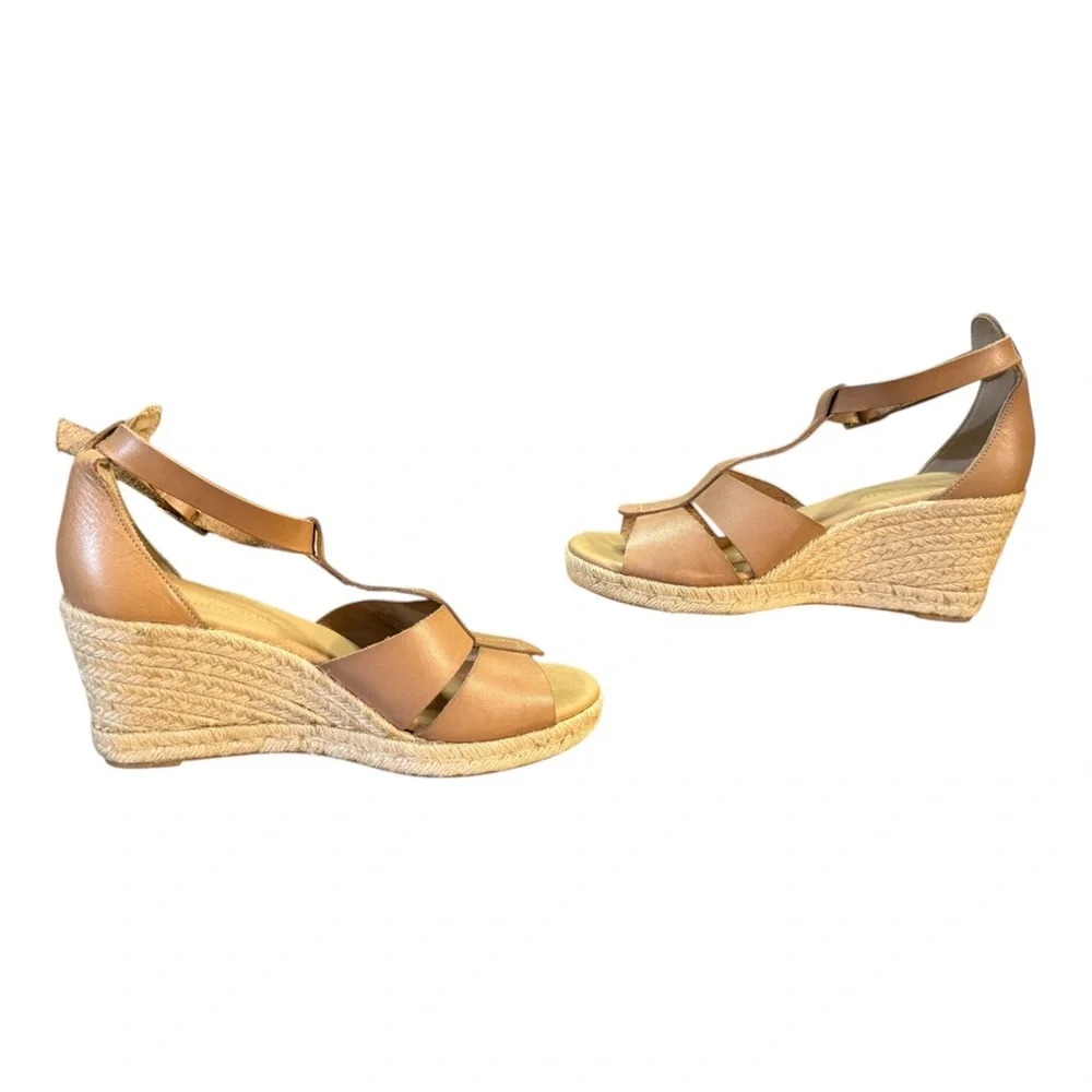 Paseart Leather Wedge Espadrille Sandals Women’s Size 8.5/9 Made in Spain
